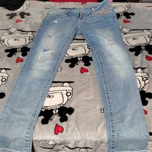Miss Me Light Blue Distressed Skinny Jeans